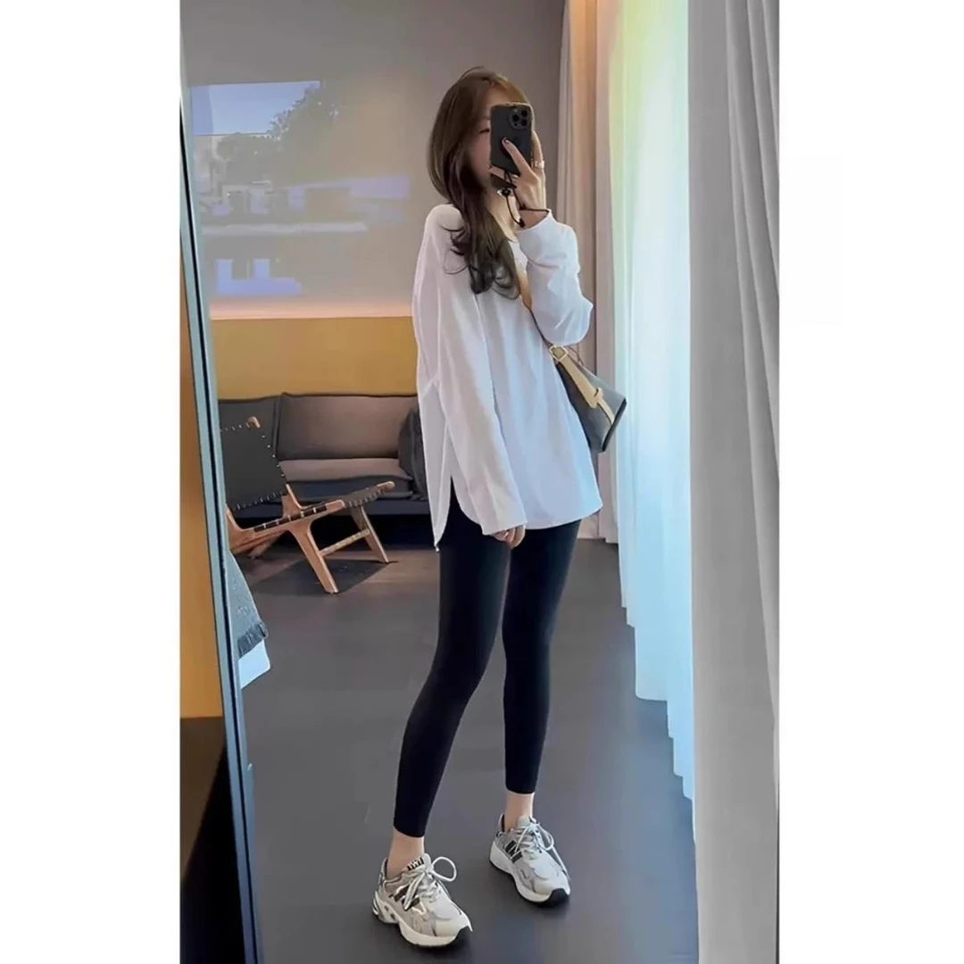 白色打底衫女内搭新款秋冬新款上衣宽松中长款新女士保暖打底
