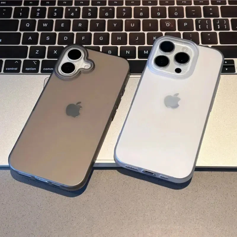 磨砂大孔适用iPhone17手机防摔软壳高级感拉满奢潮简约风15/16/12