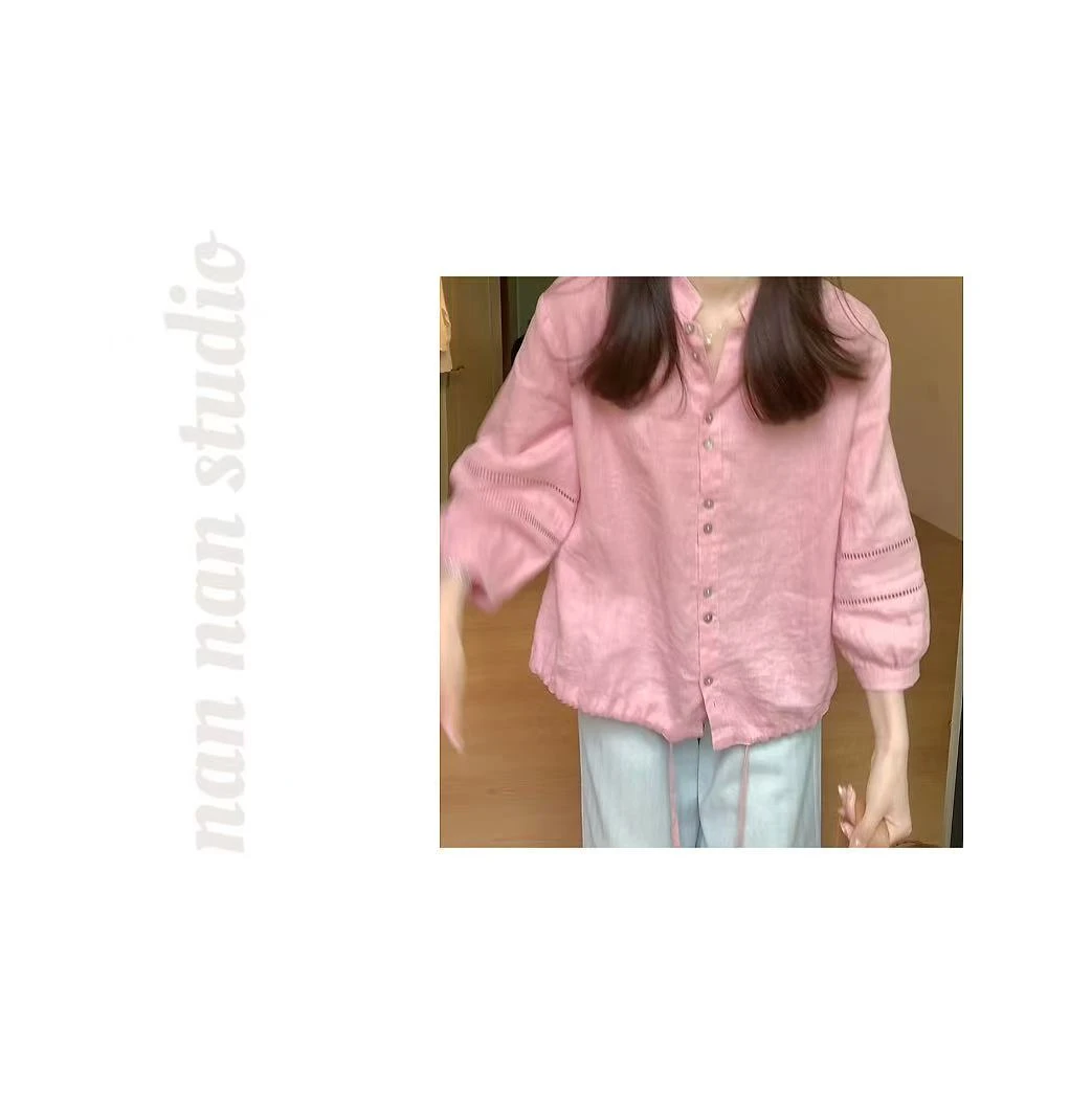 【桃花坞】慵懒亚麻小上衣