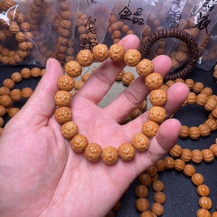 猴头核桃手串地莲花