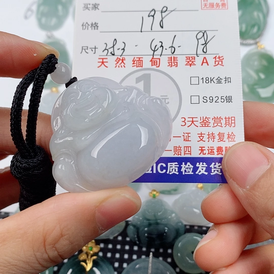 粤***8颈饰未镶嵌翡翠挂件