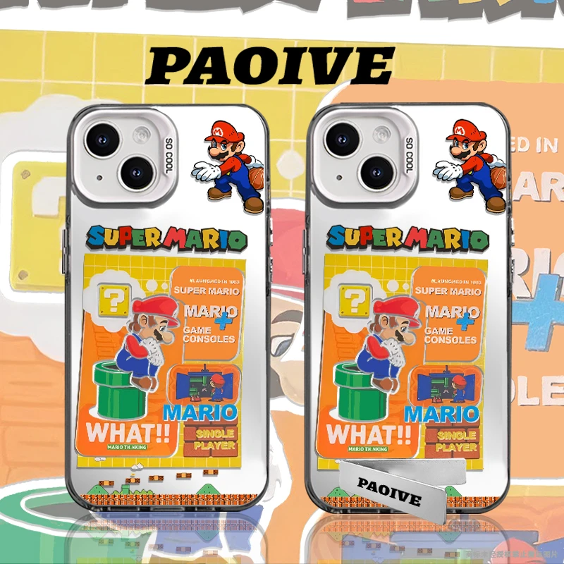适用苹果华为vivo一加iPhone14小米三星超级马里奥防摔彩银手机壳