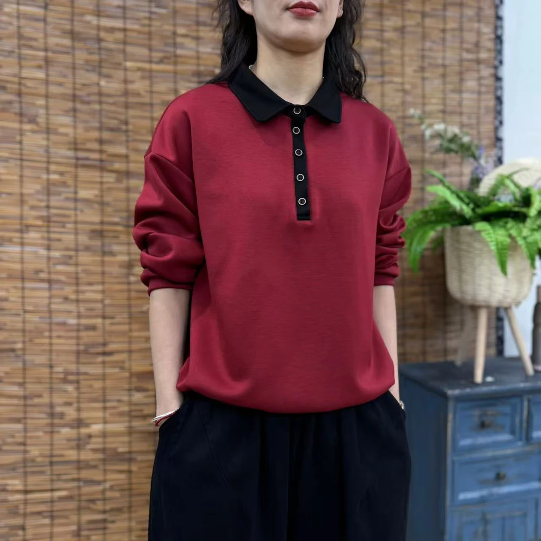 8886新款春季休闲减龄简约洋气长袖T恤