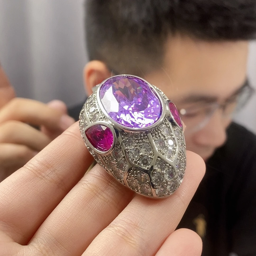 纯铜合金琉璃吊坠紫