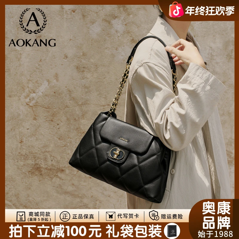 奥康秋冬链条包包女款爆款2025新款百搭气质单肩包时尚大容量斜挎