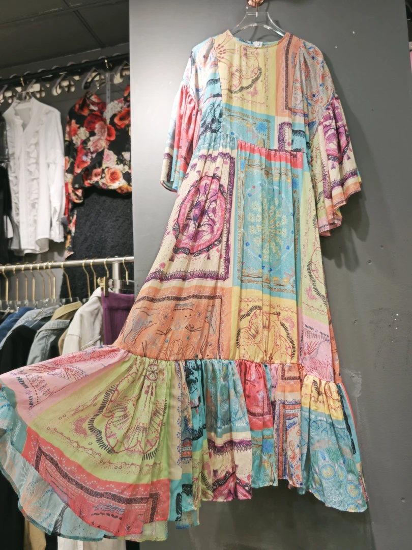 欧洲站波西米亚风连衣裙