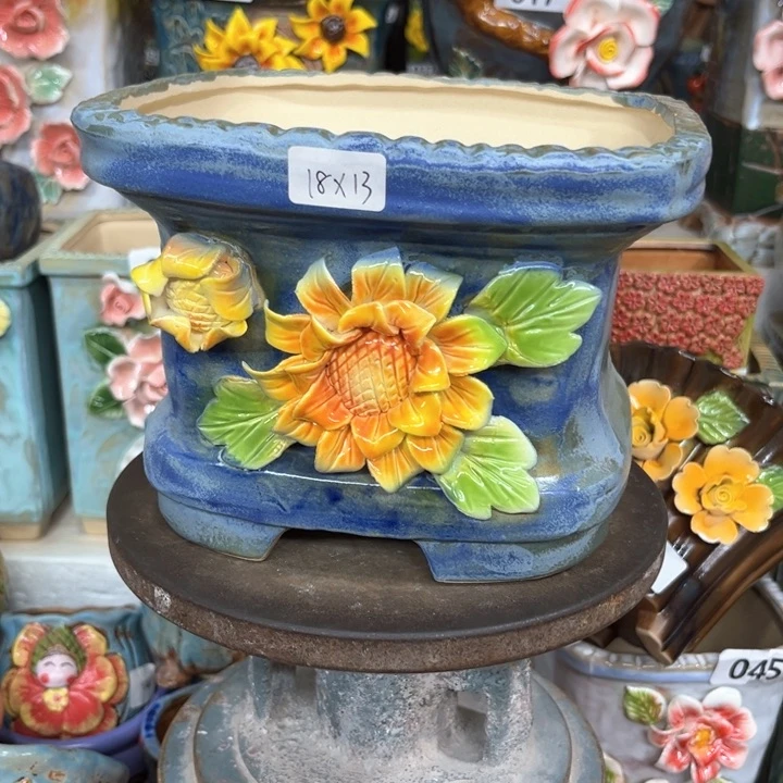 紫砂花盆粗陶材质多肉花盆