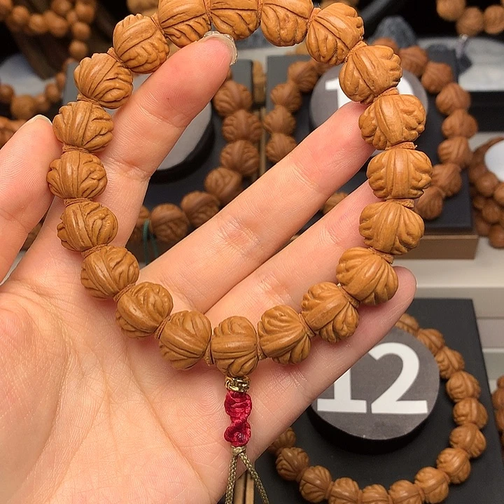 桃核吊坠野生红莲15尺寸