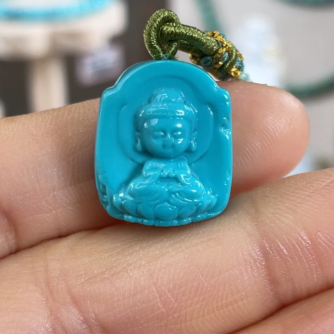 绿松石未镶嵌套链宝宝佛
