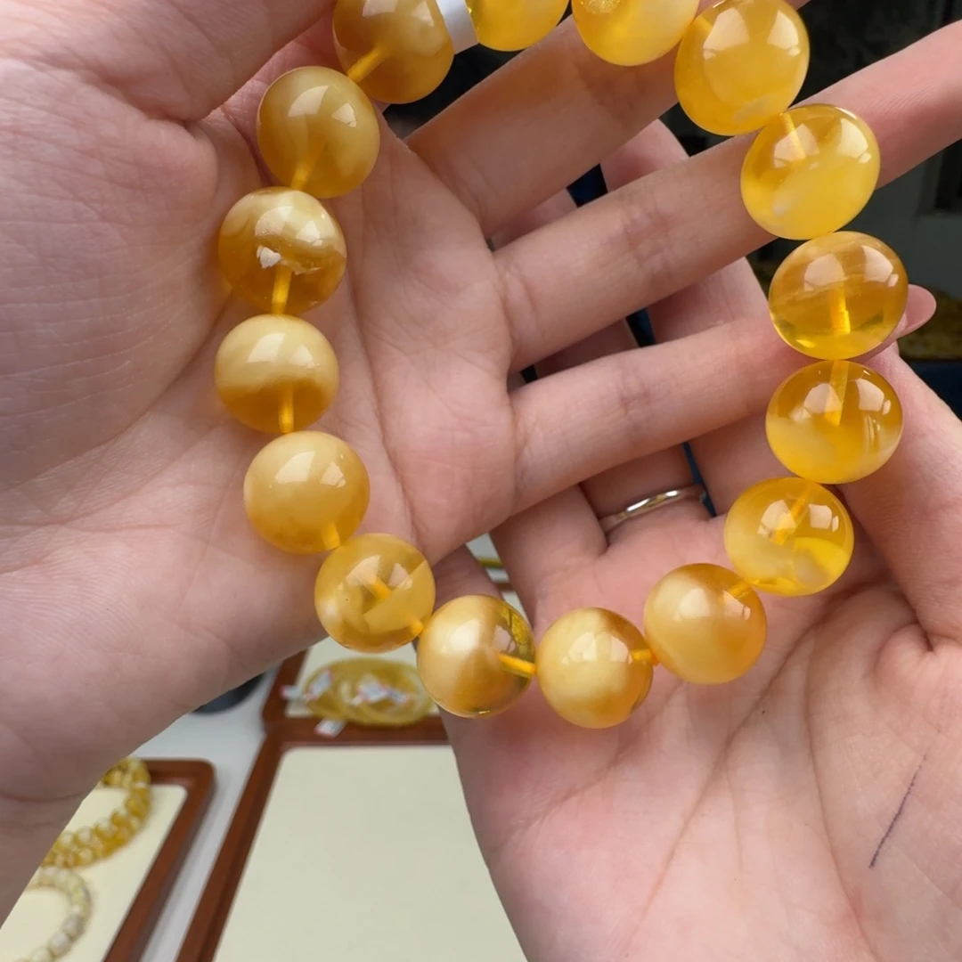 琥珀未镶嵌手链蜜蜡手串