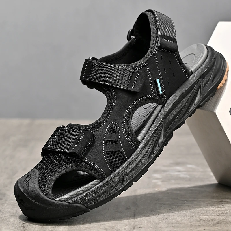 西部公羊夏季户外休闲鞋子透气外穿沙滩鞋百搭凉拖鞋舒适时尚男鞋