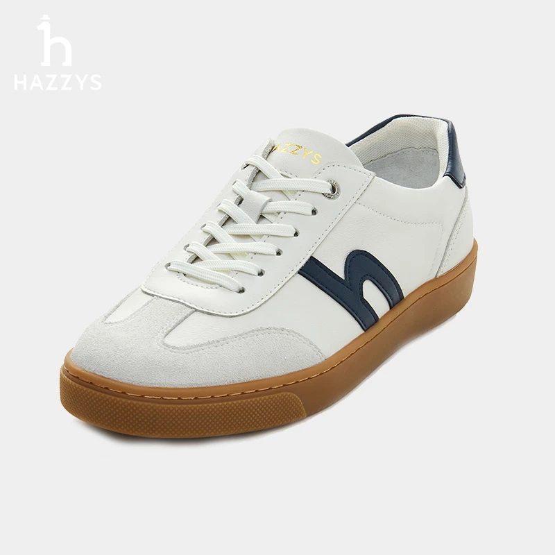 「商场同款」Hazzys哈吉斯女士低帮休闲鞋春季运动复古鞋子