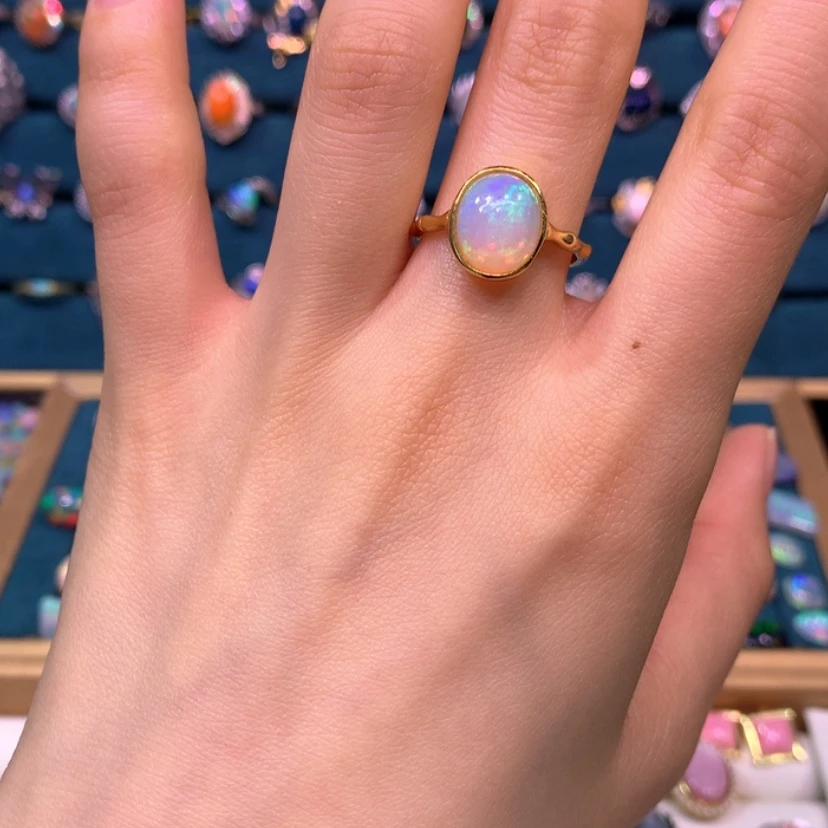 【闪购商品】欧泊戒指款式银S925镀金镶嵌