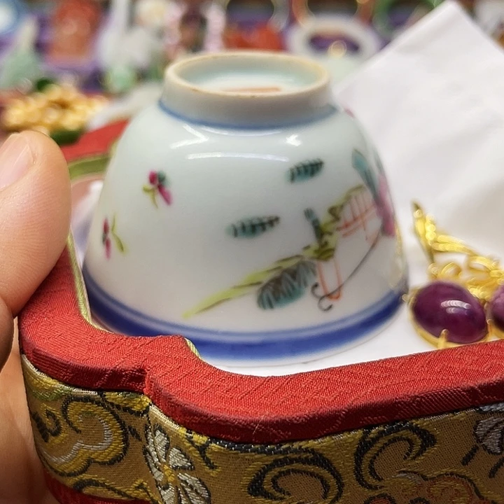 萍***青花手绘小主人杯子