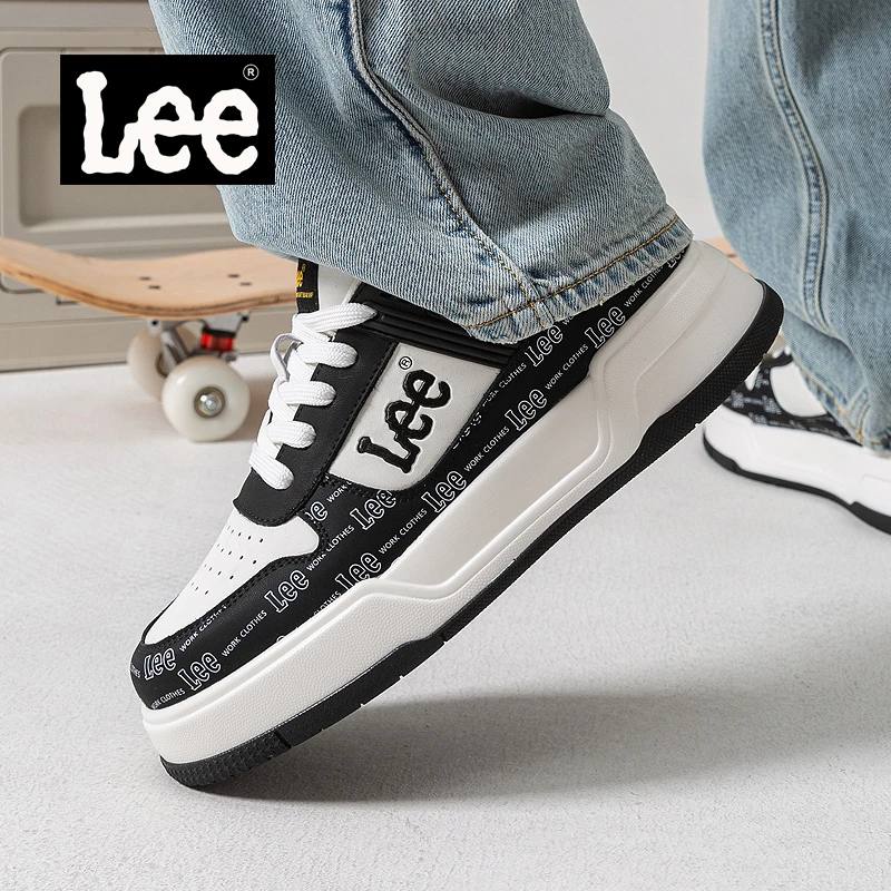 Lee鞋子男款2025新款爆款男鞋增高板鞋潮官方正品黑色男士休闲鞋