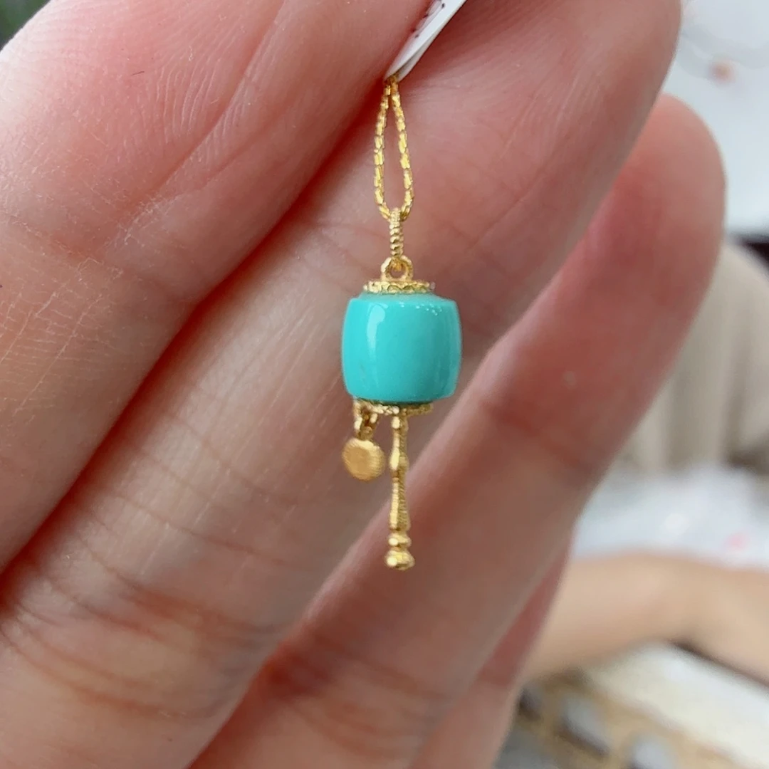 绿松石18K金镶嵌珠宝奇石