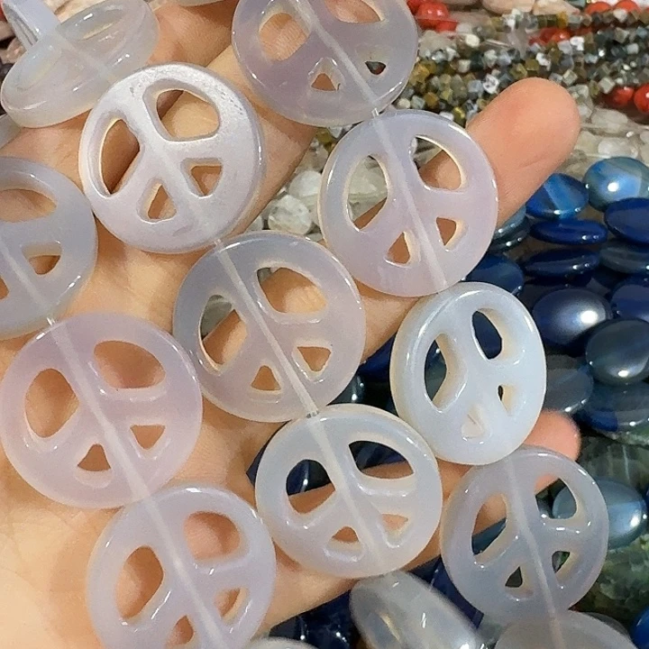 玛瑙/玉髓合金珠宝半成品一条灰玛瑙圆片
