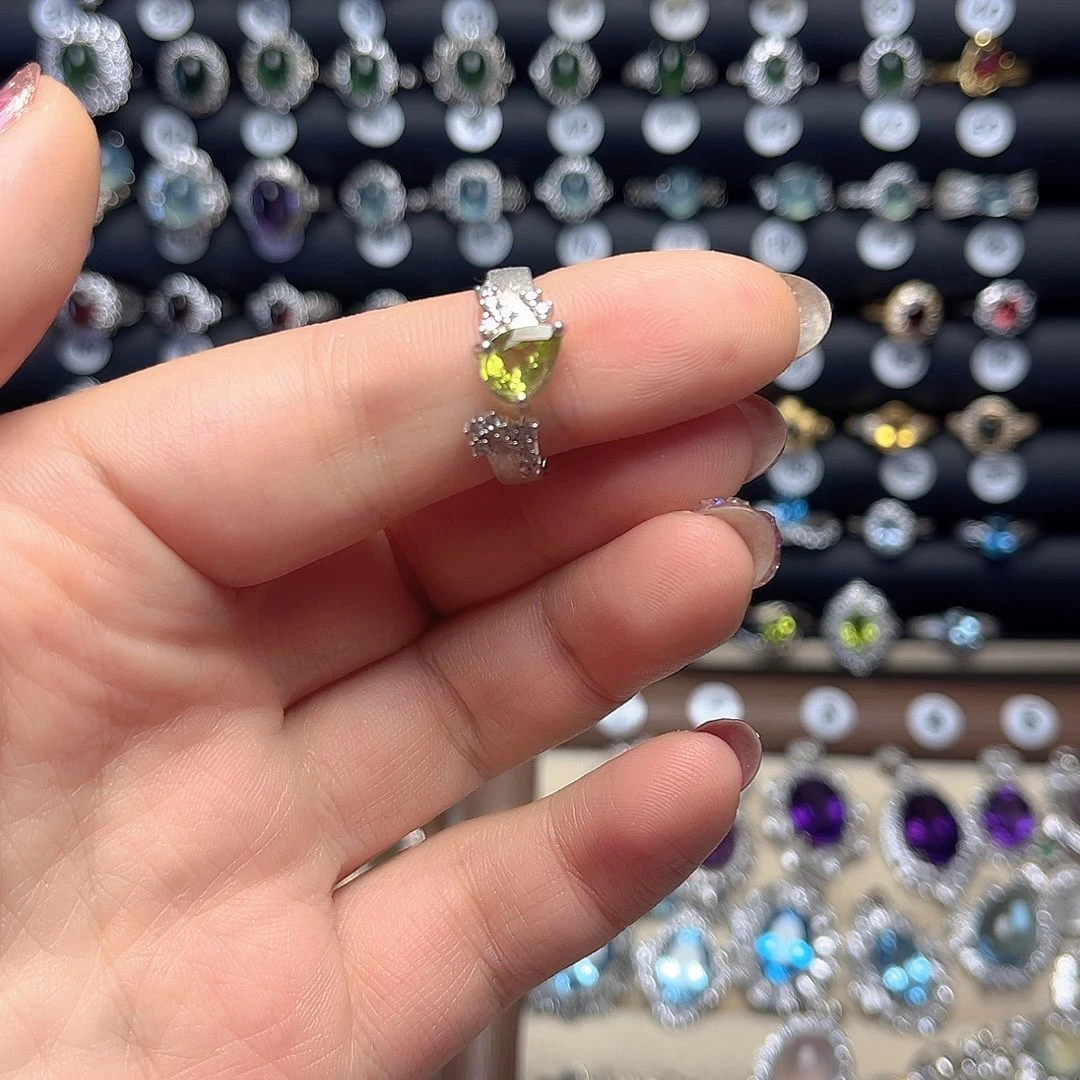 玺***贝海蓝宝石戒圈银S925镶嵌