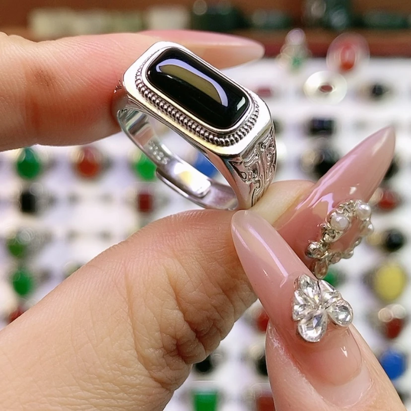 【闪购商品】银S925镶嵌戒指玛瑙/玉髓