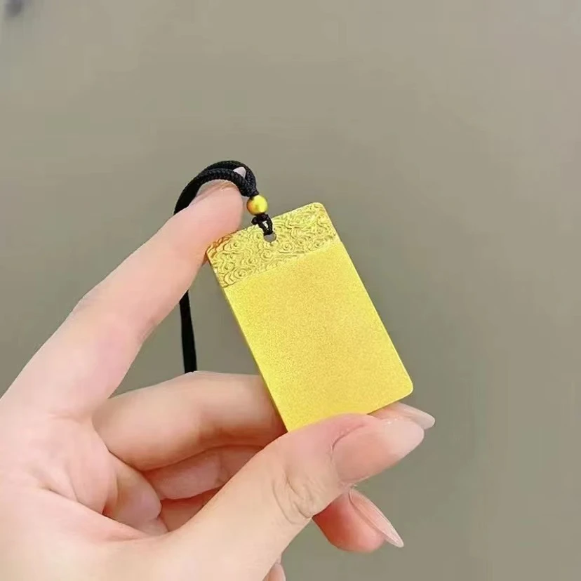 吊坠足银 足银实心磨砂祥云无事牌吊坠时尚古法