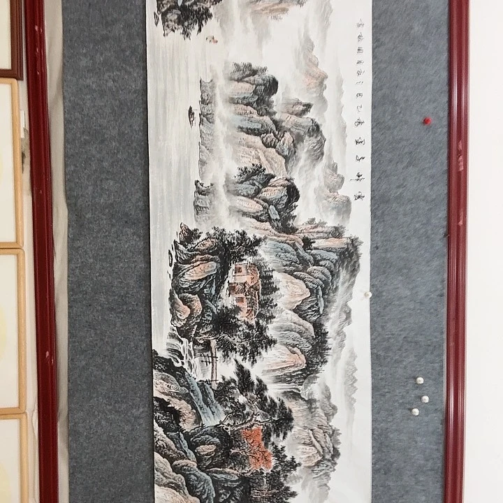 国画手绘国画云峰千里秀