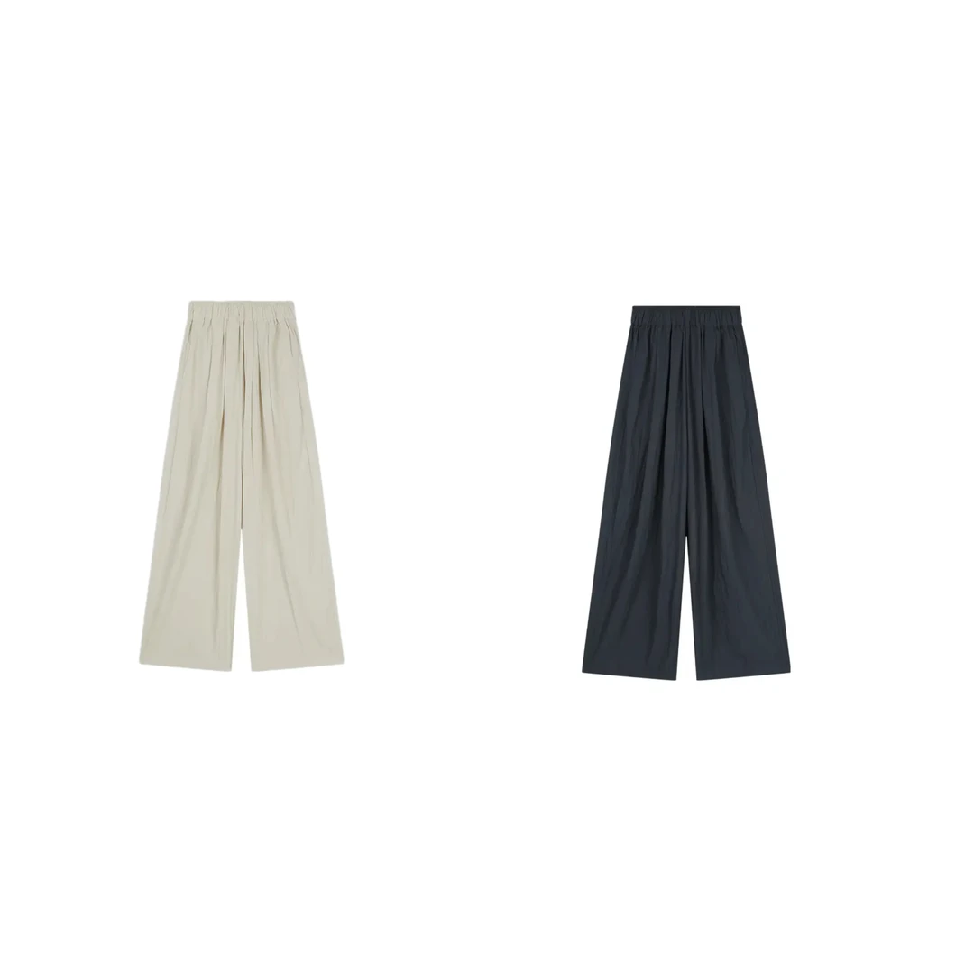 Q0010 "山本空调裤" 夏季清凉极简松弛垂坠显瘦宽松松紧腰休闲裤