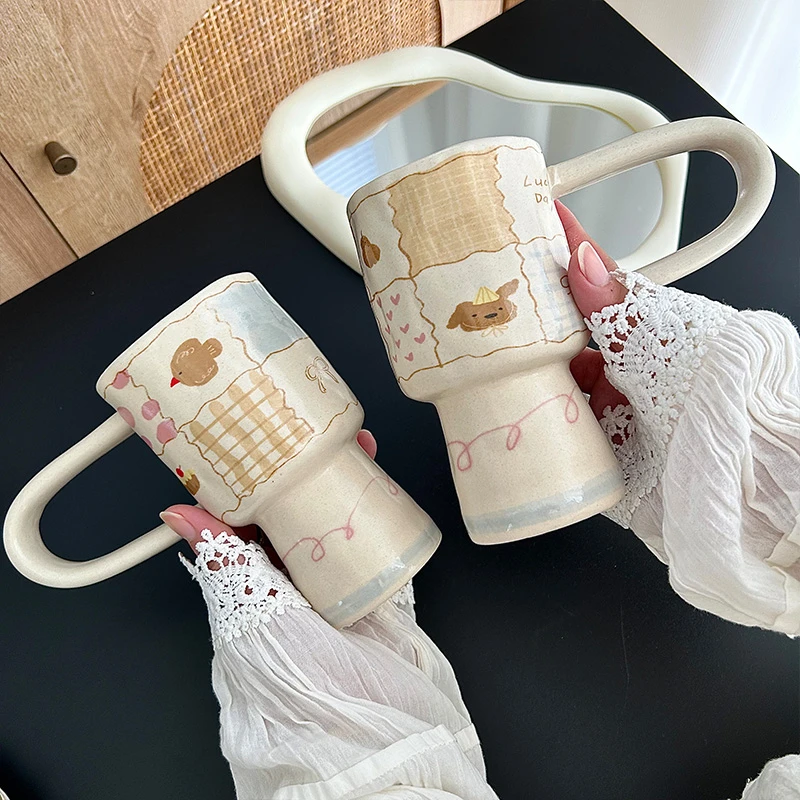 ins可爱陶瓷马克杯女生高颜值办公室喝水杯子创意家用早餐牛奶杯