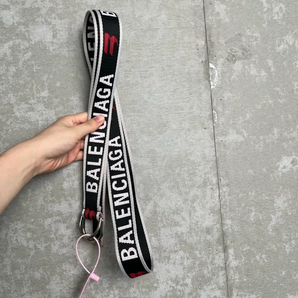 未使用 Balenciaga/巴黎世家 双钩刺绣满印logo腰带/16936/JP