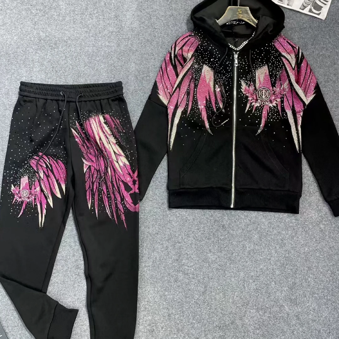 秋冬12035-095重工烫钻多巴胺彩钻男女同款休闲时尚轻奢潮流百搭