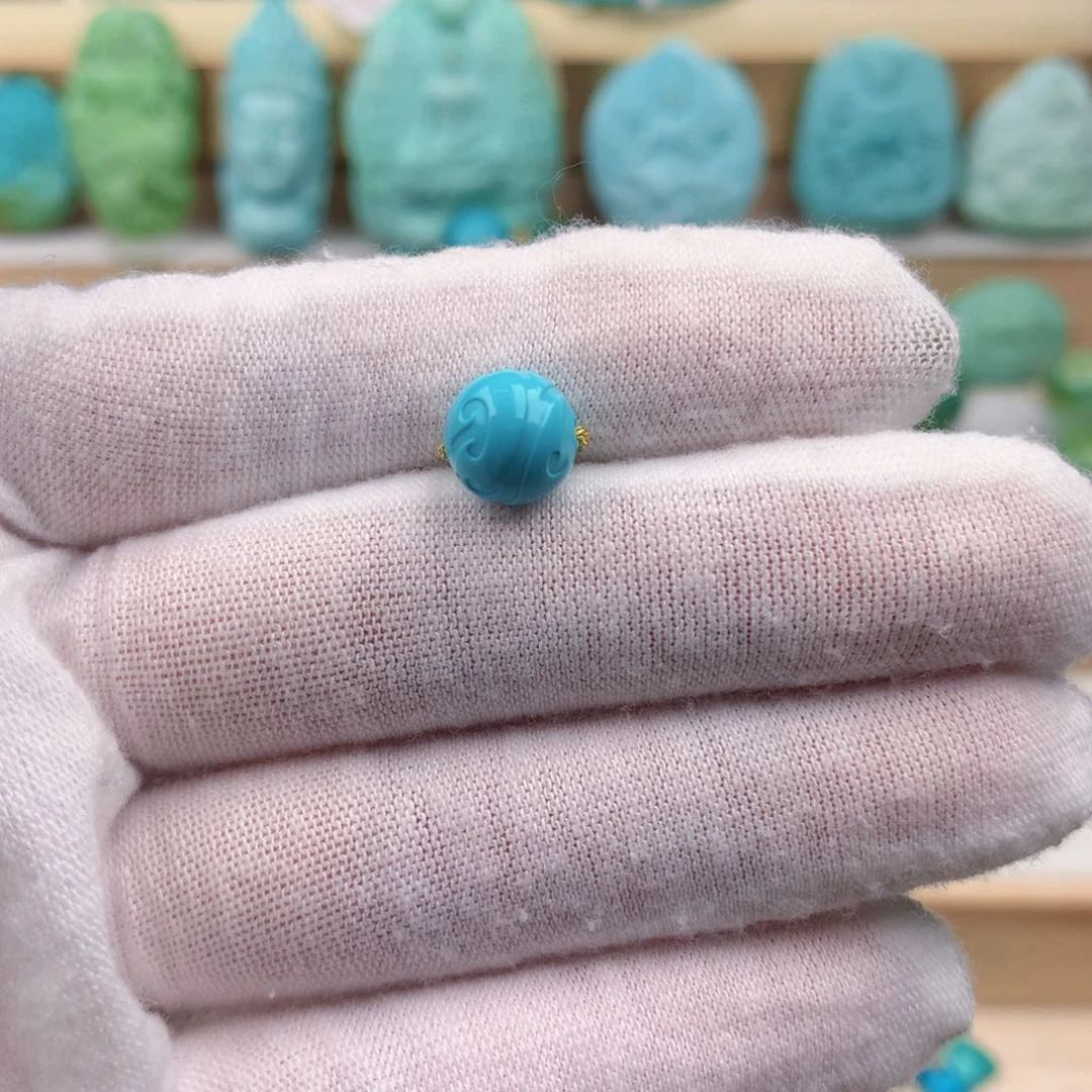 未镶嵌绿松石珠宝奇石8.8mm