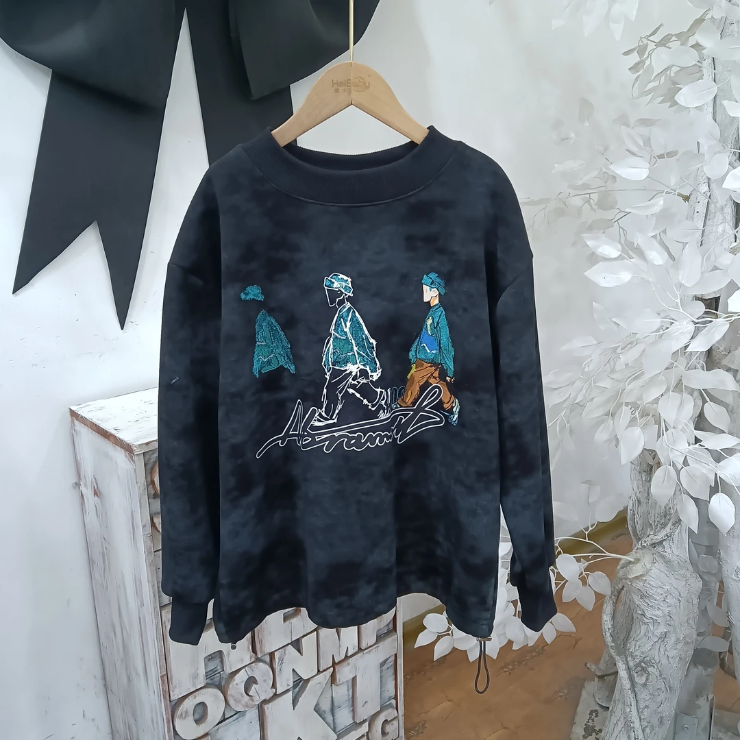 P682黑色加厚青少年卫衣