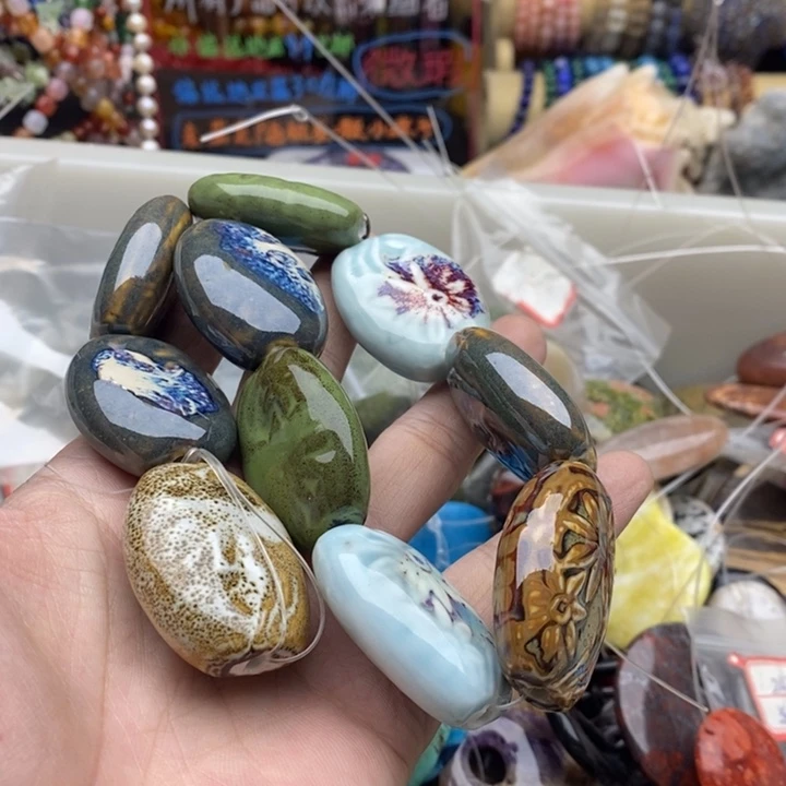 玛瑙/玉髓未镶嵌珠宝半成品打包陶瓷A590