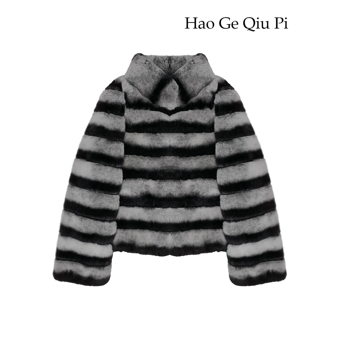 HaoGe| 豪格严选【简约兔】进口高端雷克斯獭兔龙猫皮草女装外套