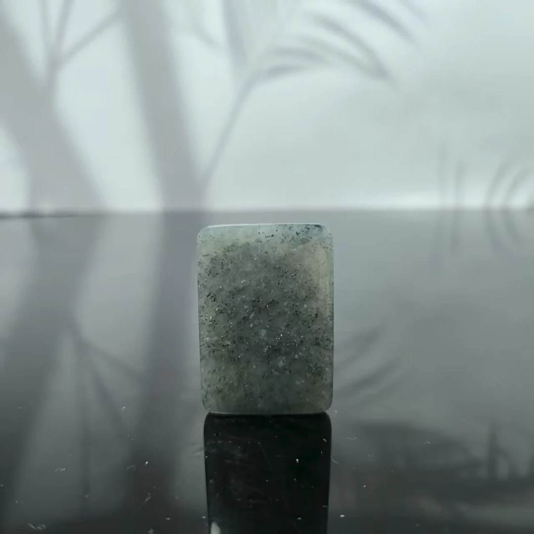 Q和田玉青花无事牌吊坠2271