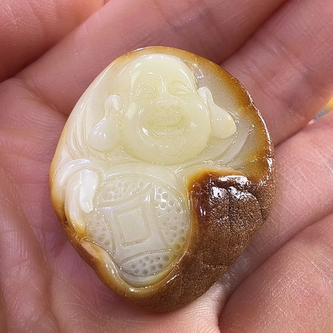 琥珀吊坠(赠链)未镶嵌蜜蜡弥勒