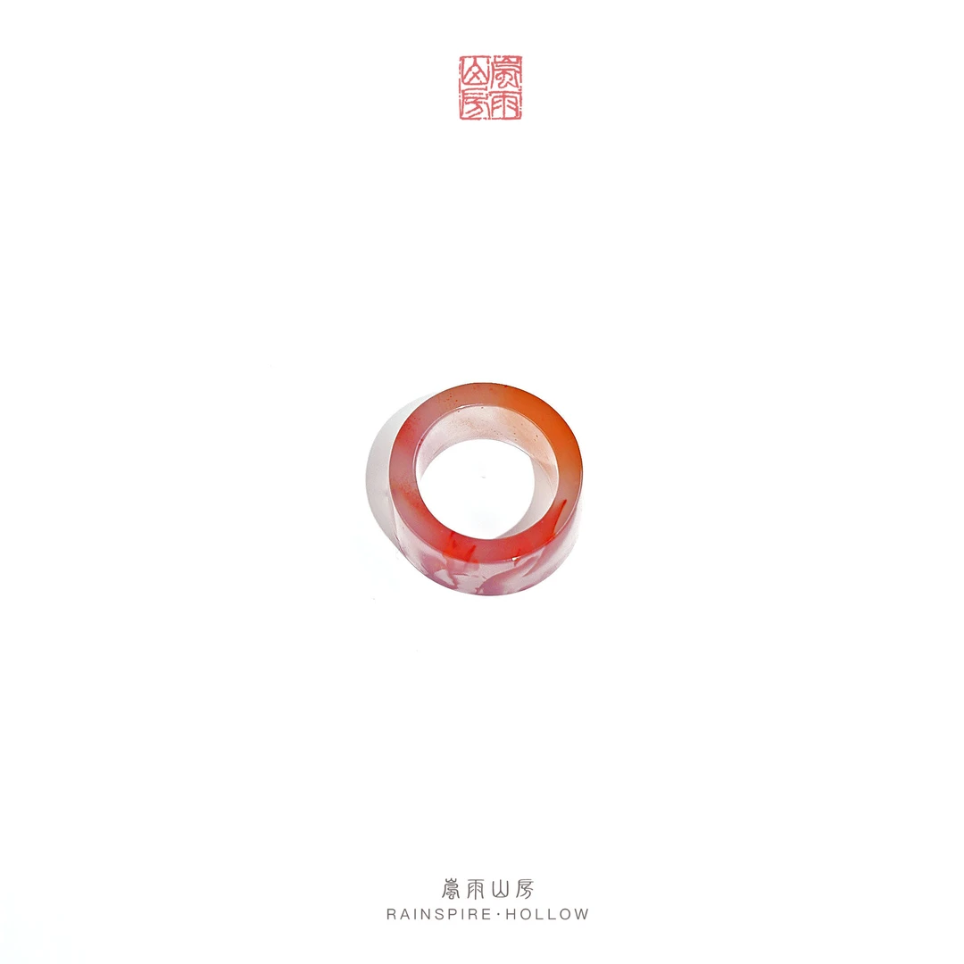 南红冰飘扳指  戒指戒圈 圈口24