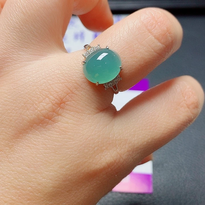 银S925镶嵌戒指翡翠