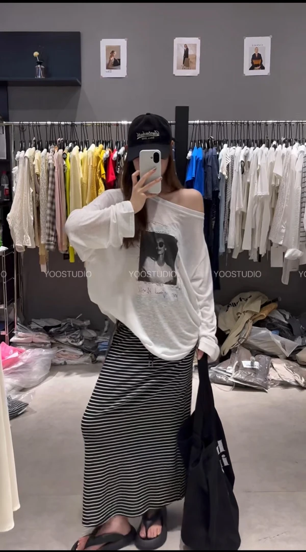 Coriander香菜 夏季新款长袖防晒条纹半裙套装6800328