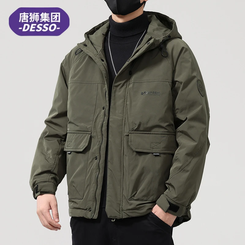 唐狮集团DESSO男士加厚外套秋冬季防风防寒棉服美式户外保暖棉袄