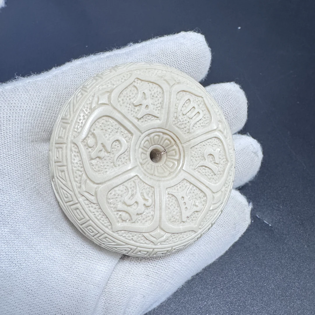 【猛犸兄弟】B0014天然猛犸牙冰料精品手工雕刻平安扣面包圈