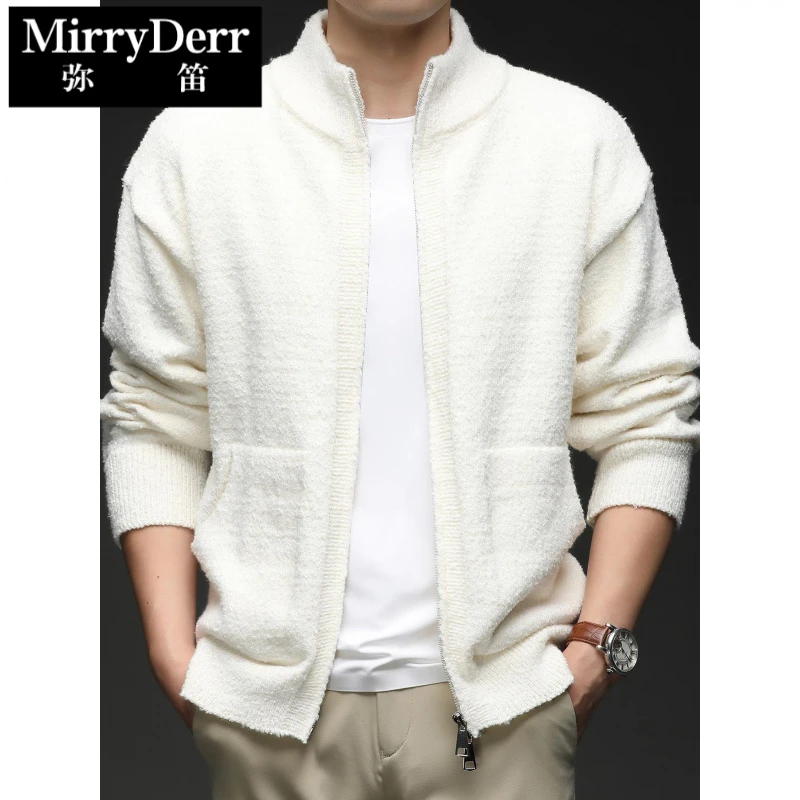 立领针织开衫男士拉炼毛衣外套秋秋冬纯色简约风休闲宽松外搭上衣