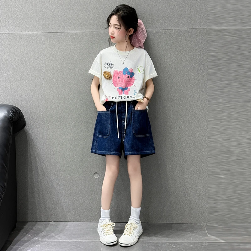 女童短袖T恤夏装2025新款女大童韩版半袖上衣儿童打底衫女孩衣服t