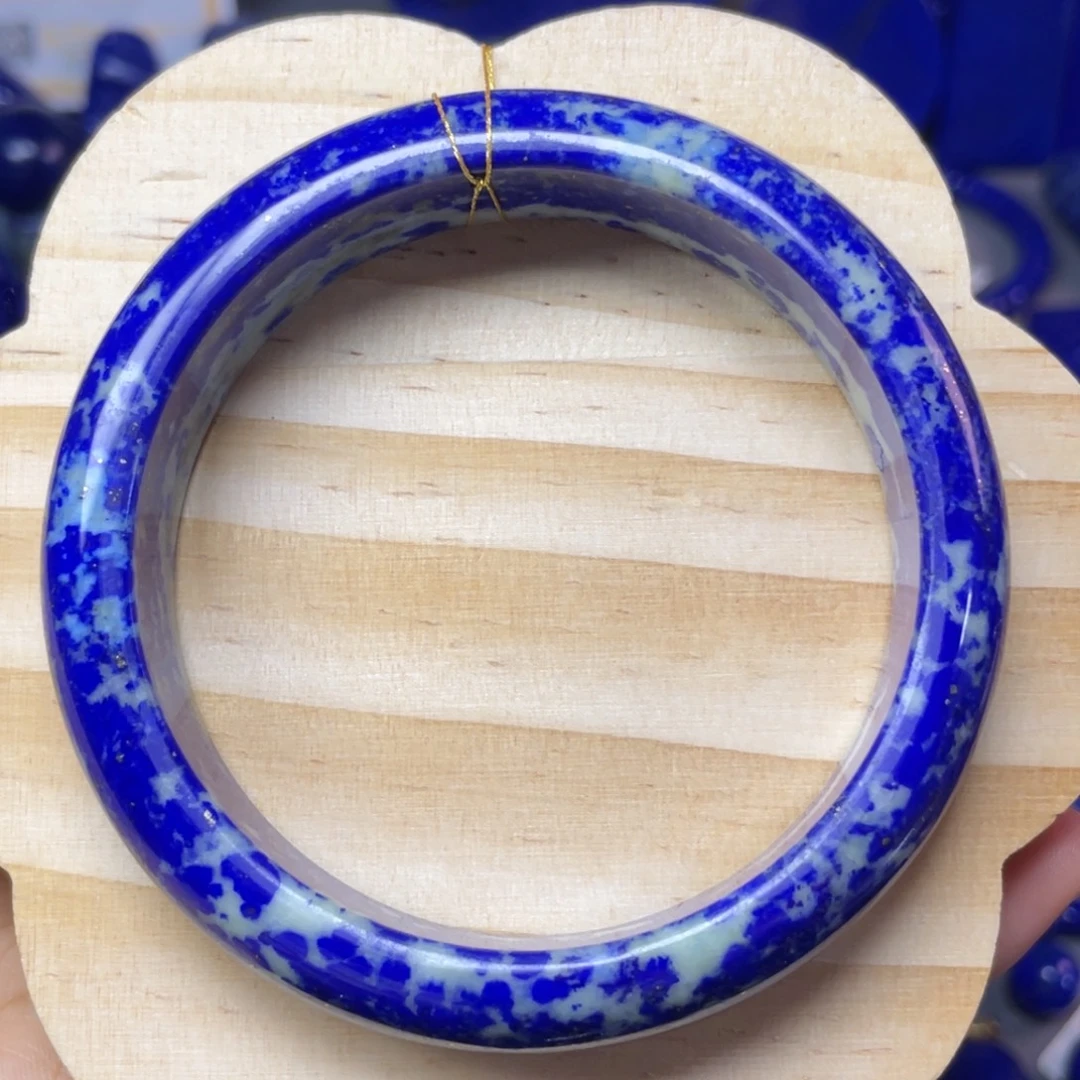 青金石未镶嵌60mm内径青花手镯