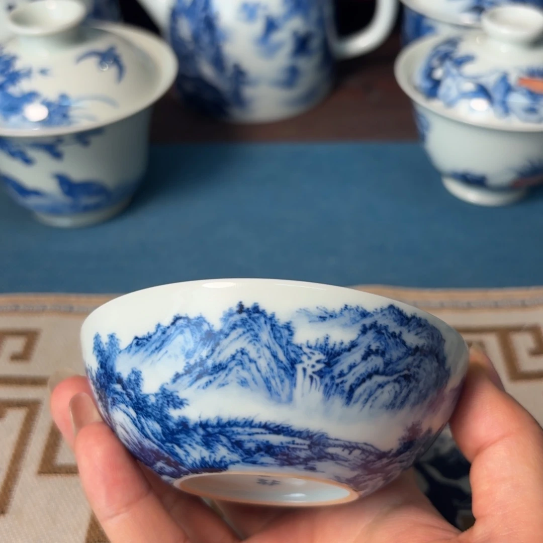 杯大****爸柴窑青花瓷主人杯