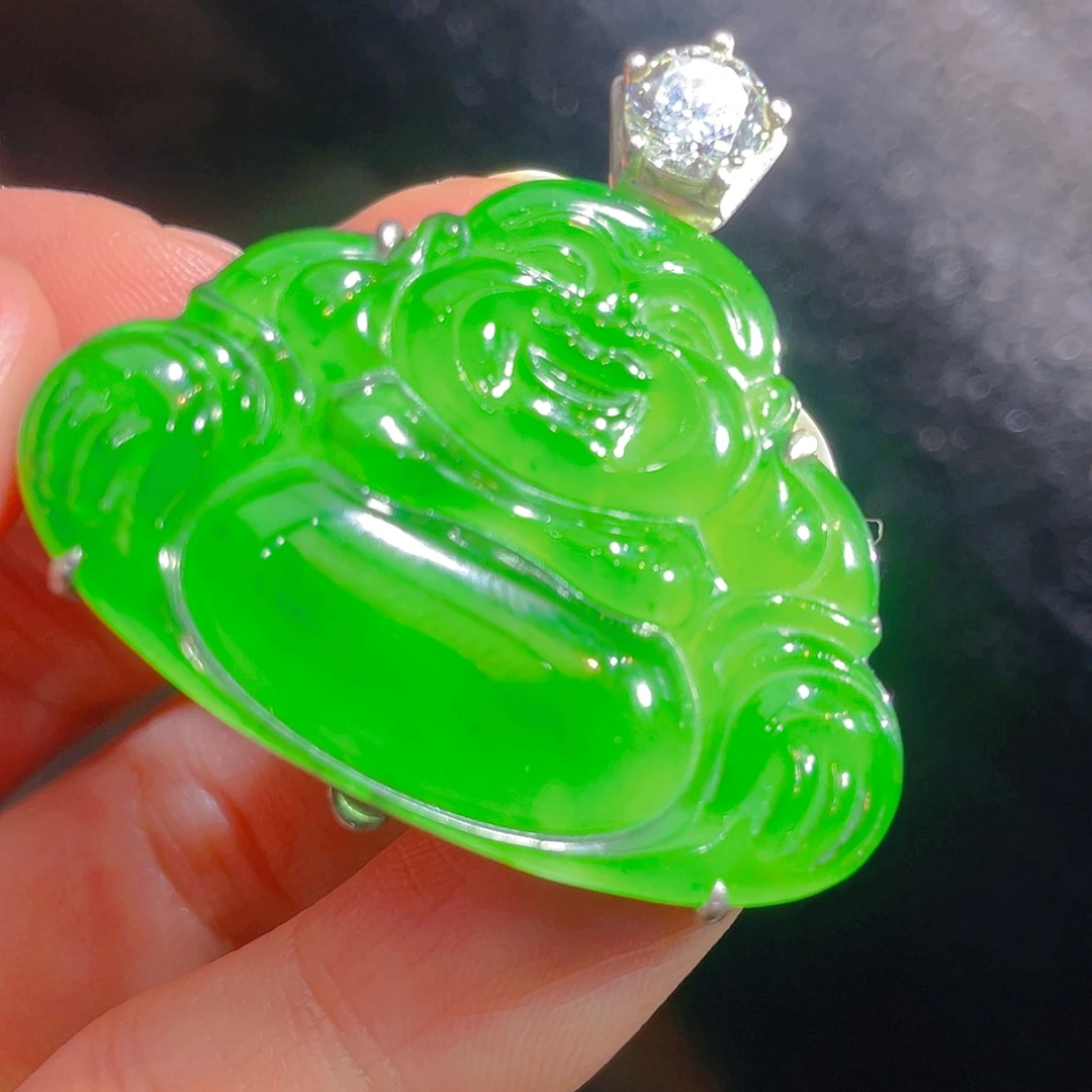 翡翠颈饰银S925镶嵌翡翠