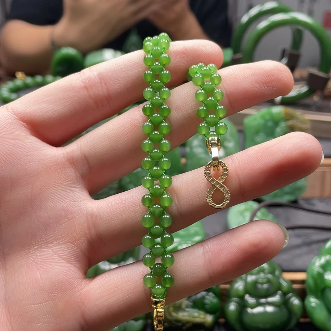 手链未镶嵌和田玉（碧玉）