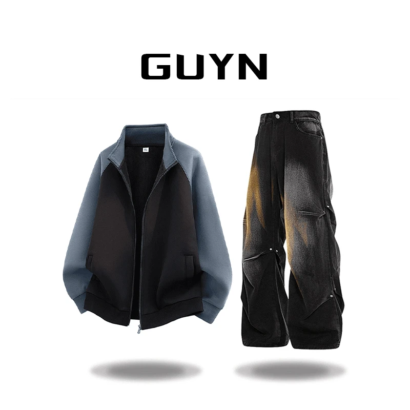 【品牌正品现货】GUYN夹克男外套秋季新款潮流时尚百搭运动休闲上衣