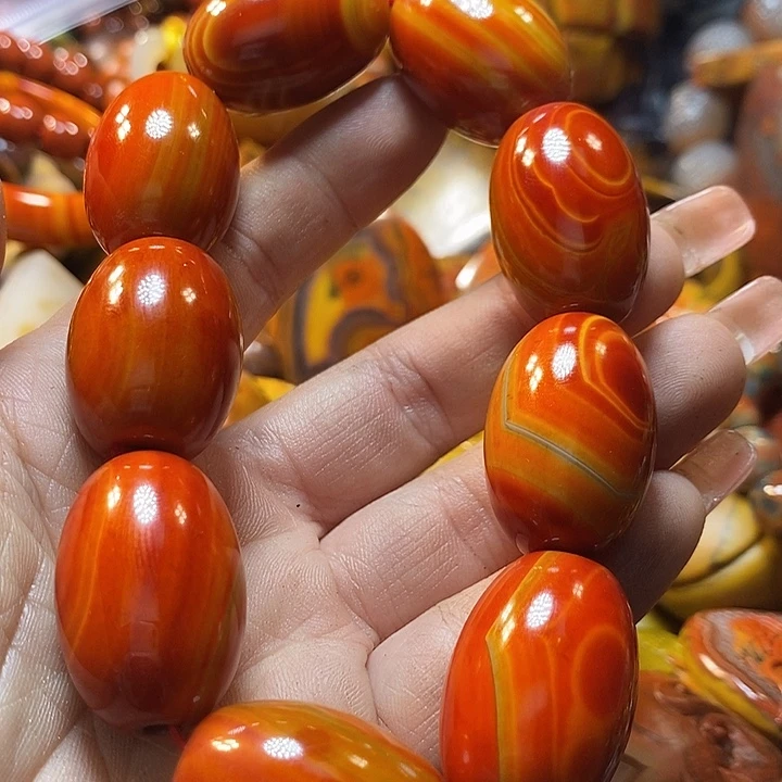 风***痕玛瑙/玉髓未镶嵌手链