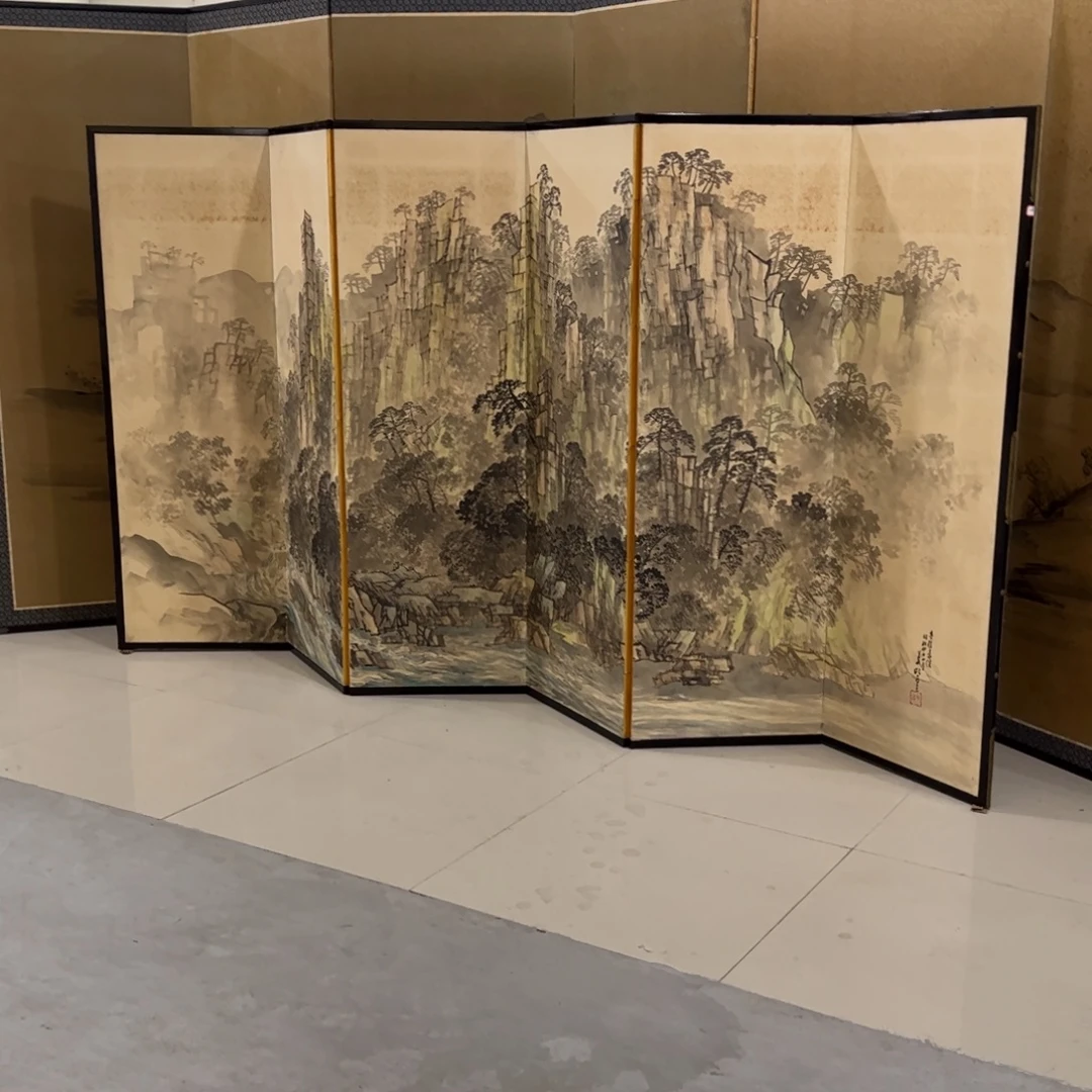 绘画屏风框画茶空间设计