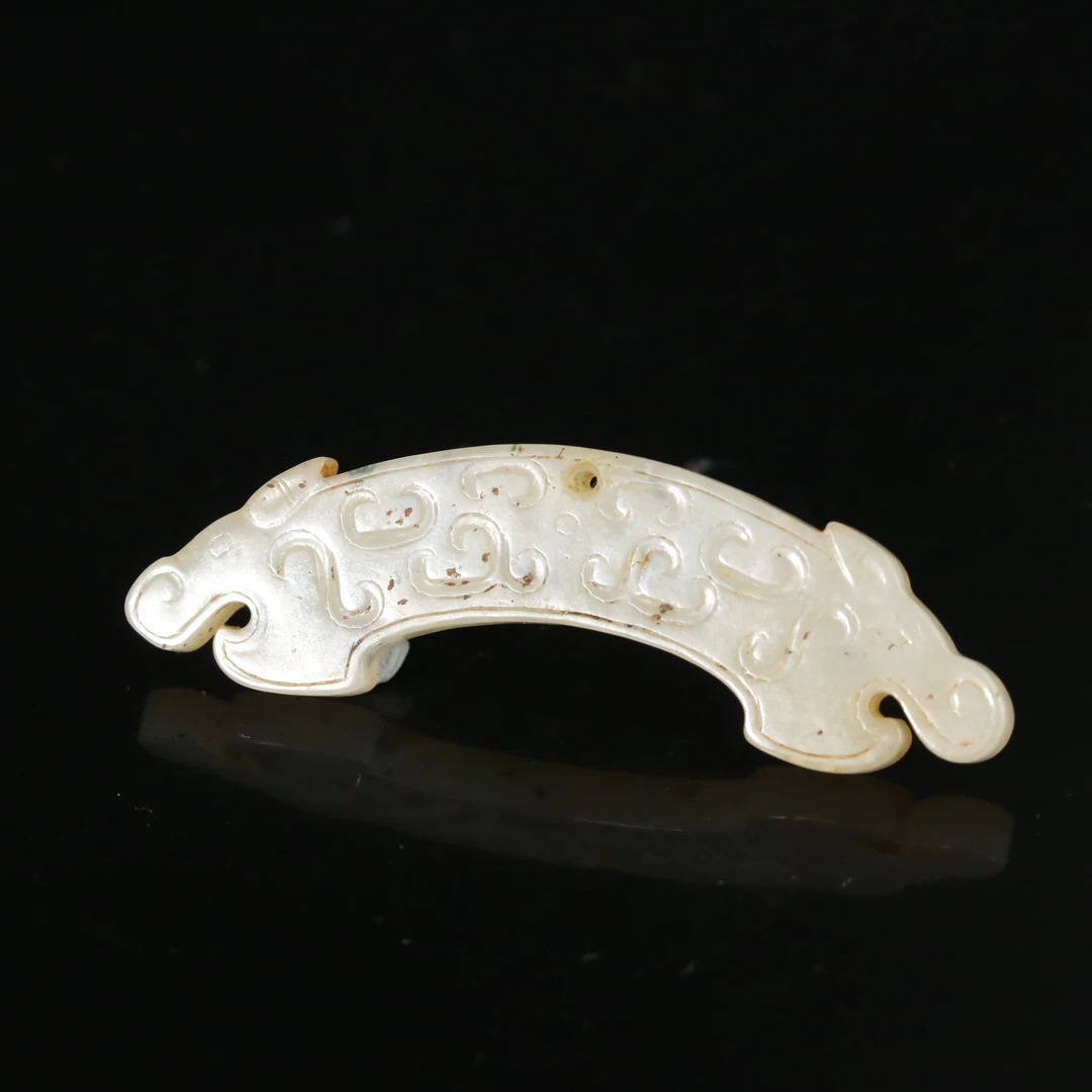 清代和田玉双龙首玉佩WDZC251005006